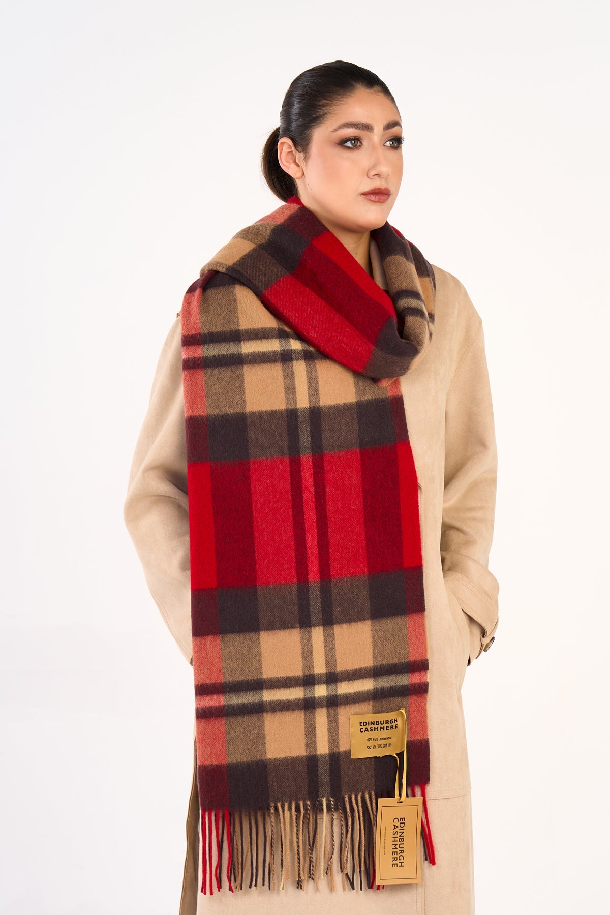 100% Pure Lambswool Oversized Scarf/Wrap DC Scott Camel 3