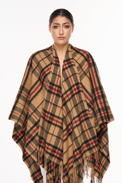 Luxury Cape/Poncho EC Check Exclusive Iconic Design - Camel Style 6