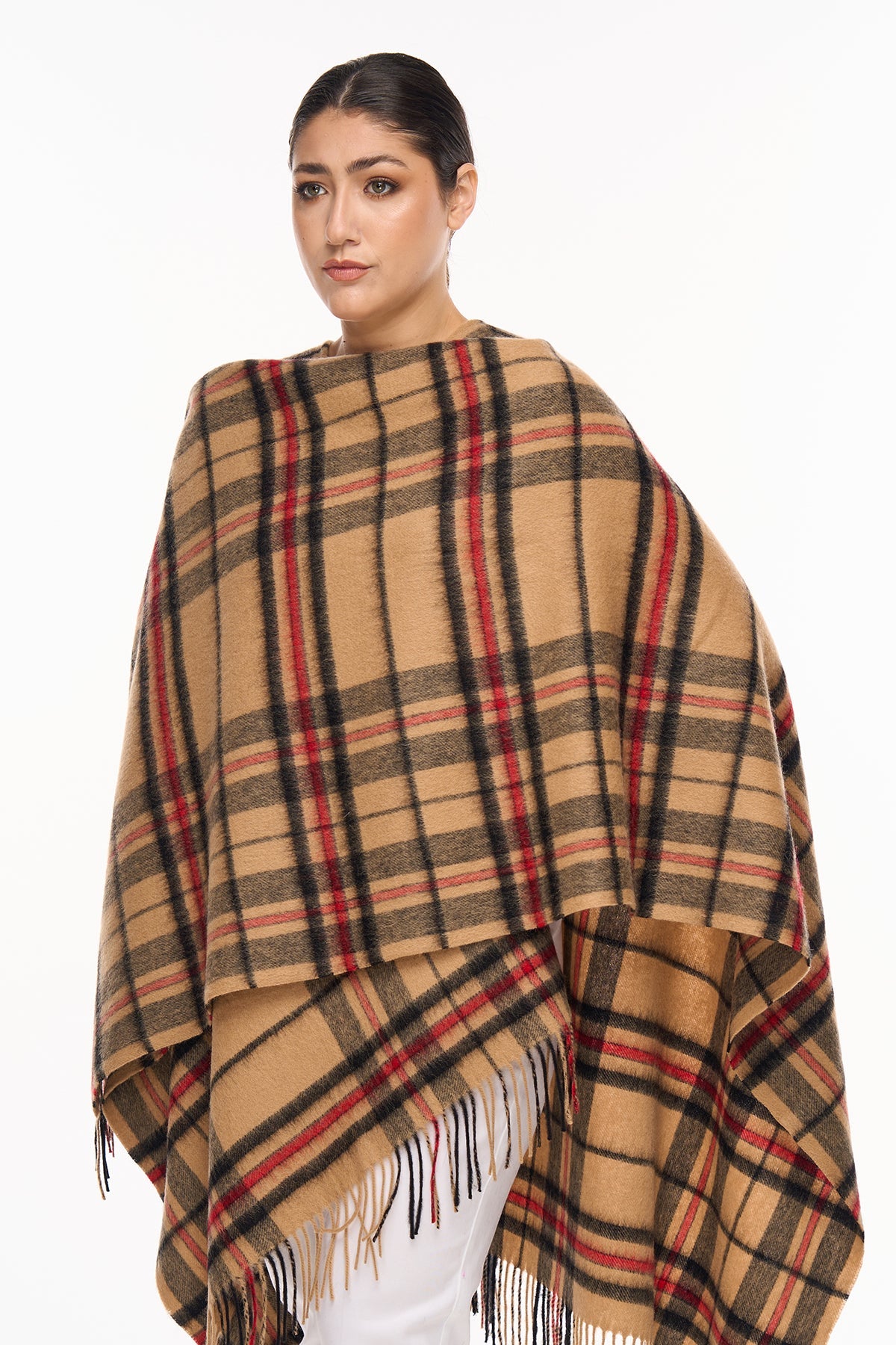 Luxury Cape/Poncho EC Check Exclusive Iconic Design - Camel Style 6