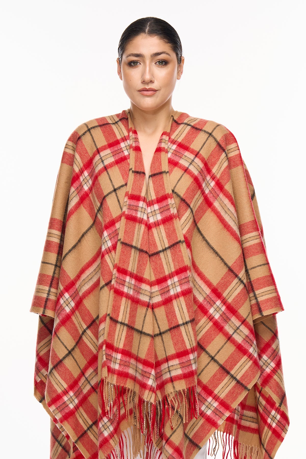 Luxury Cape/Poncho EC Check Exclusive Iconic Design - Red Style 3