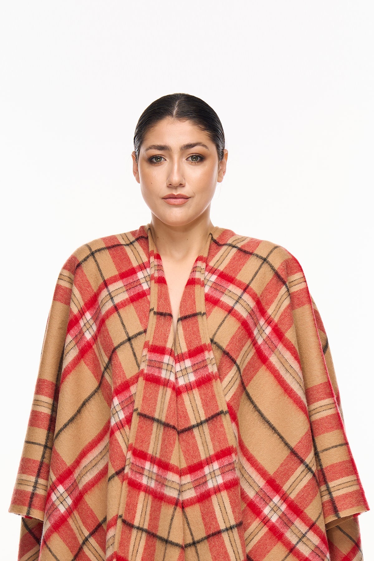 Luxury Cape/Poncho EC Check Exclusive Iconic Design - Red Style 3