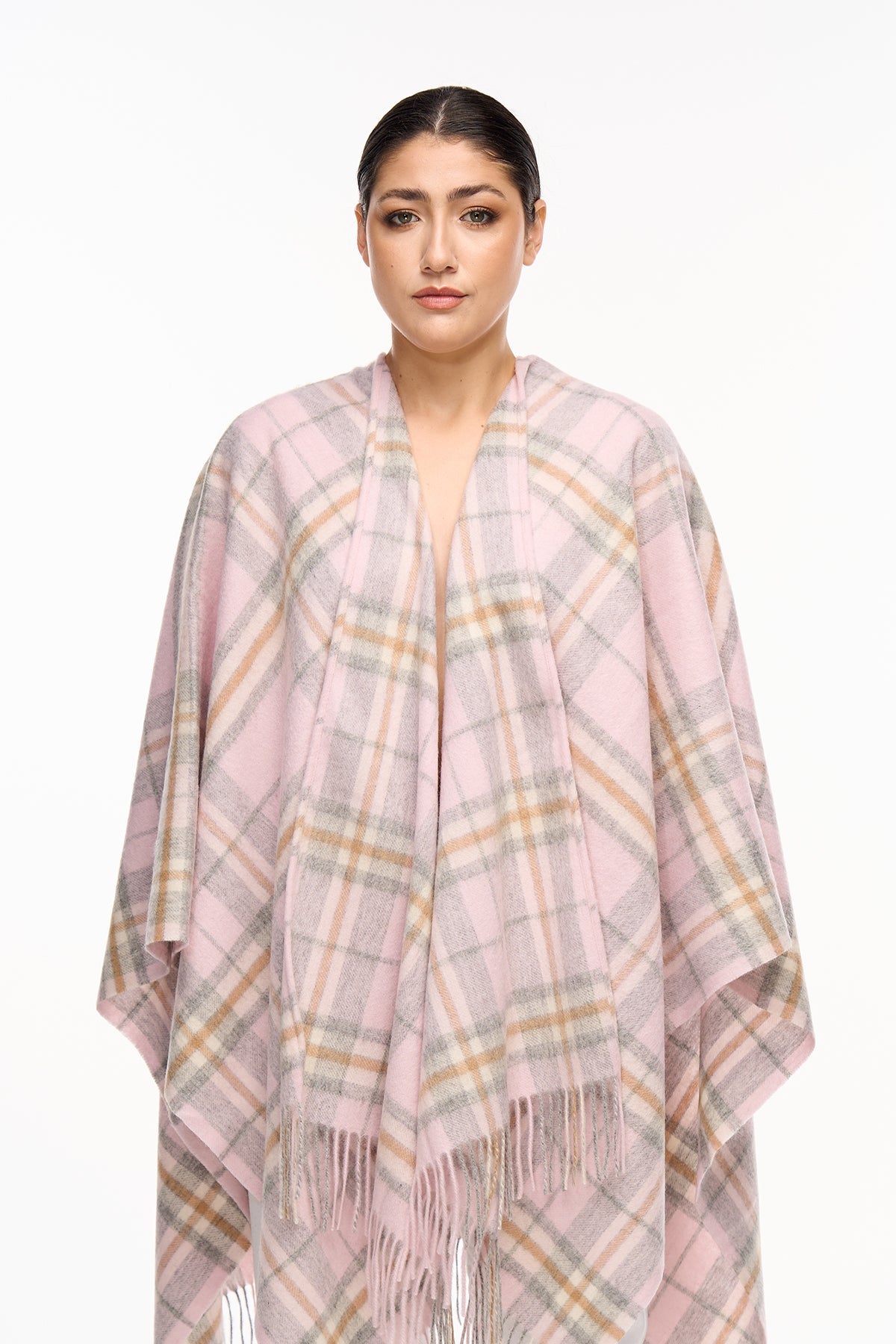 Luxury Cape/Poncho EC Check Exclusive Iconic Design - Pink Style 2