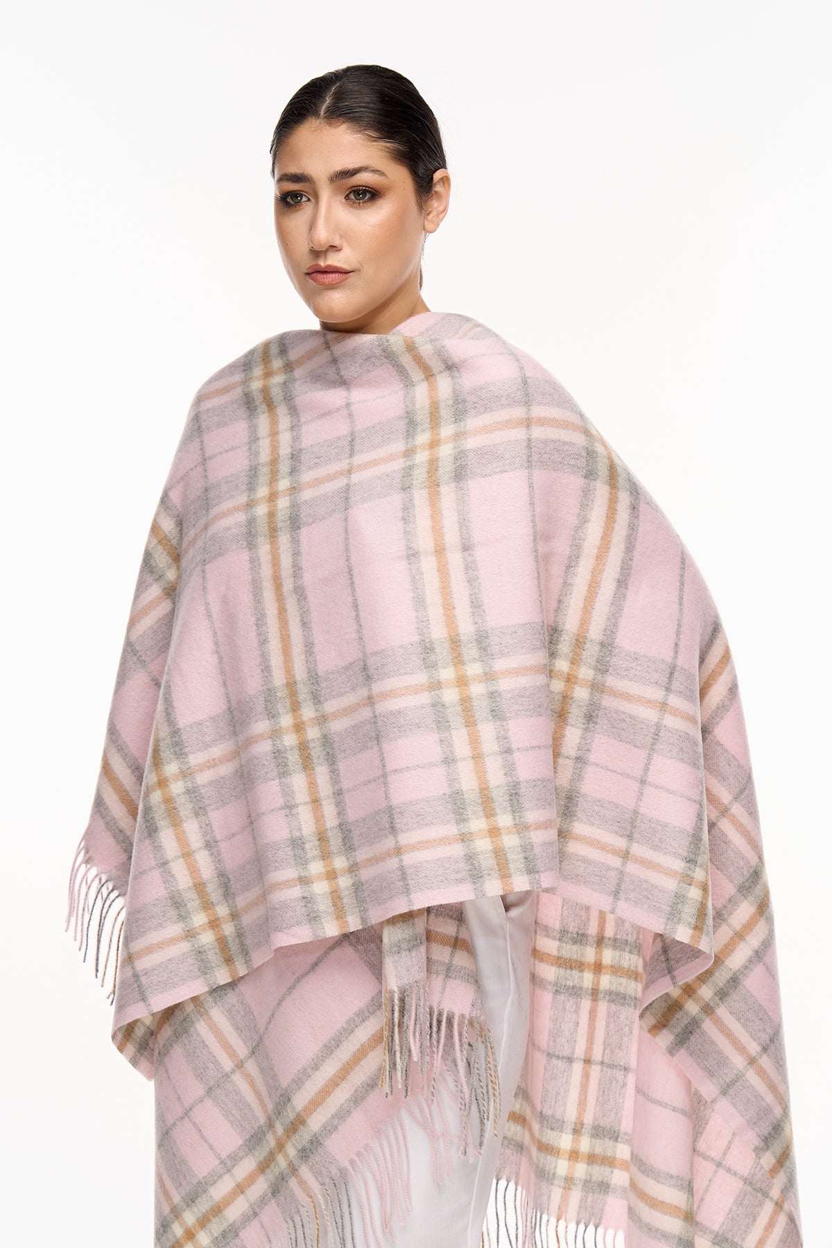 Luxury Cape/Poncho EC Check Exclusive Iconic Design - Pink Style 2