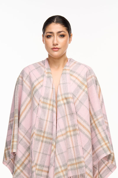 Luxury Cape/Poncho EC Check Exclusive Iconic Design - Pink Style 2