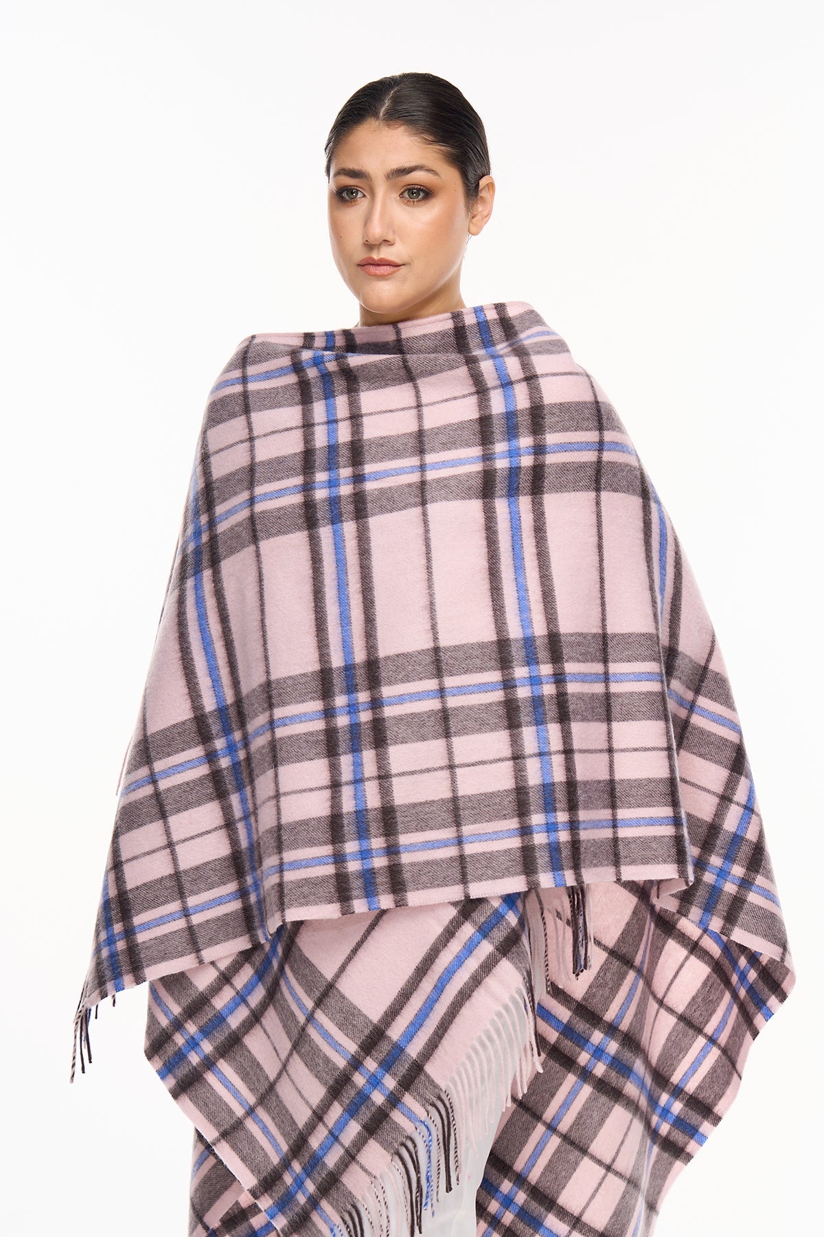 Luxury Cape/Poncho EC Check Exclusive Iconic Design - Blue Style 1