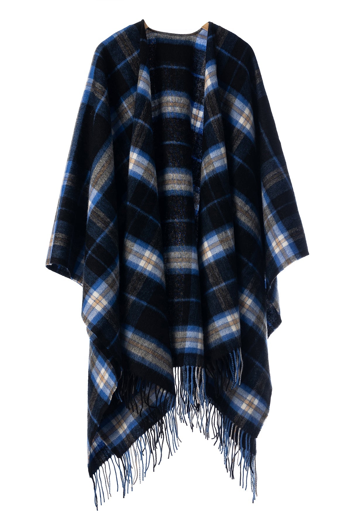 Luxury Cape/Poncho EC Check Exclusive Iconic Design - Blue Style 1