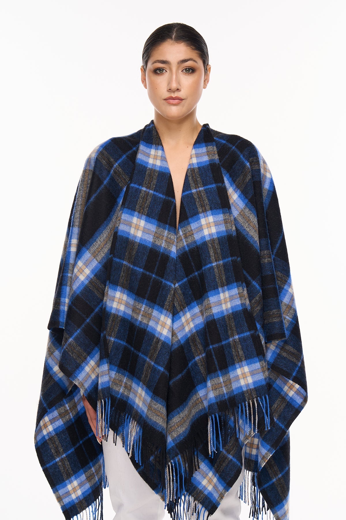 Luxury Cape/Poncho EC Check Exclusive Iconic Design - Blue Style 1