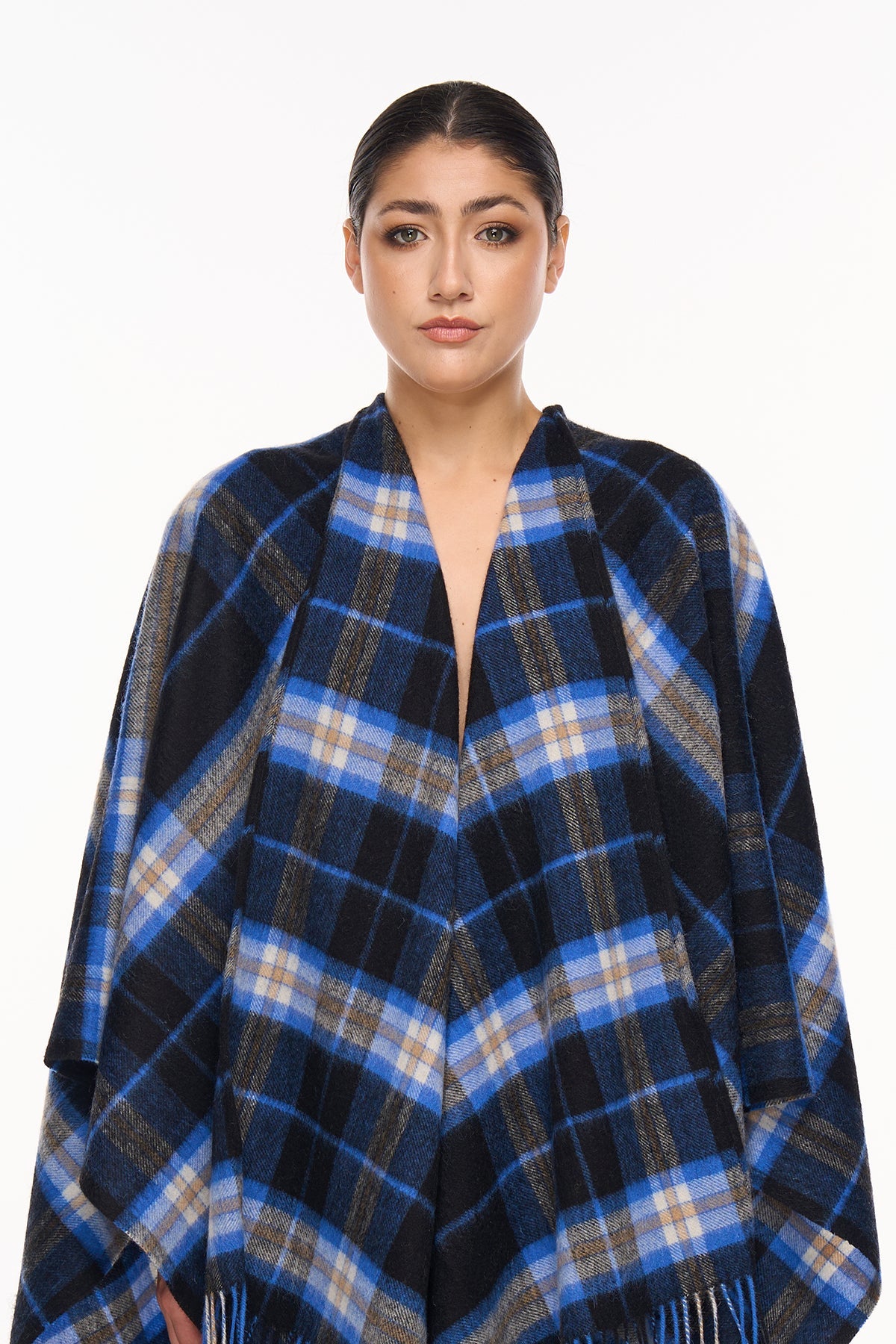 Luxury Cape/Poncho EC Check Exclusive Iconic Design - Blue Style 1