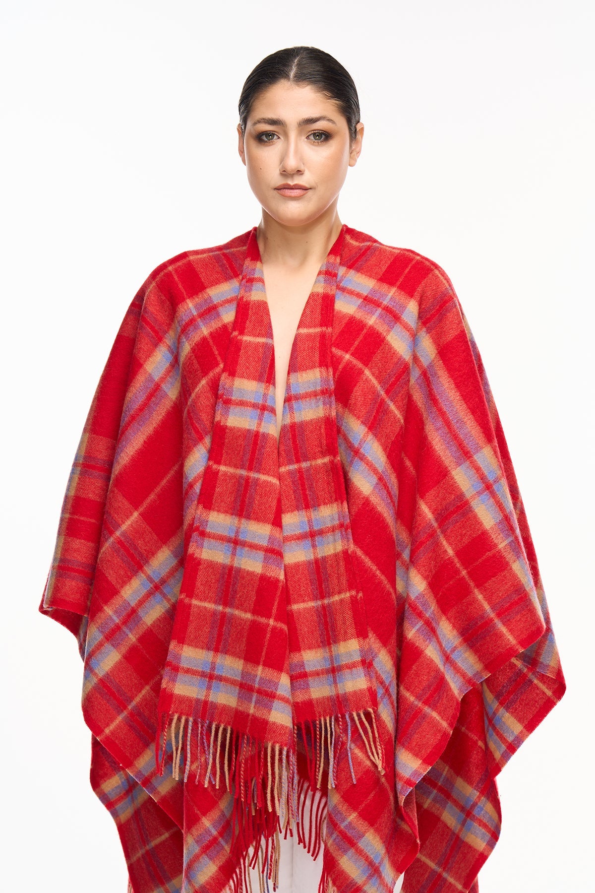 Luxury Cape/Poncho EC Check Exclusive Iconic Design - Red Style 1