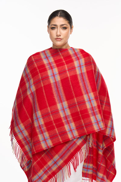 Luxury Cape/Poncho EC Check Exclusive Iconic Design - Red Style 1