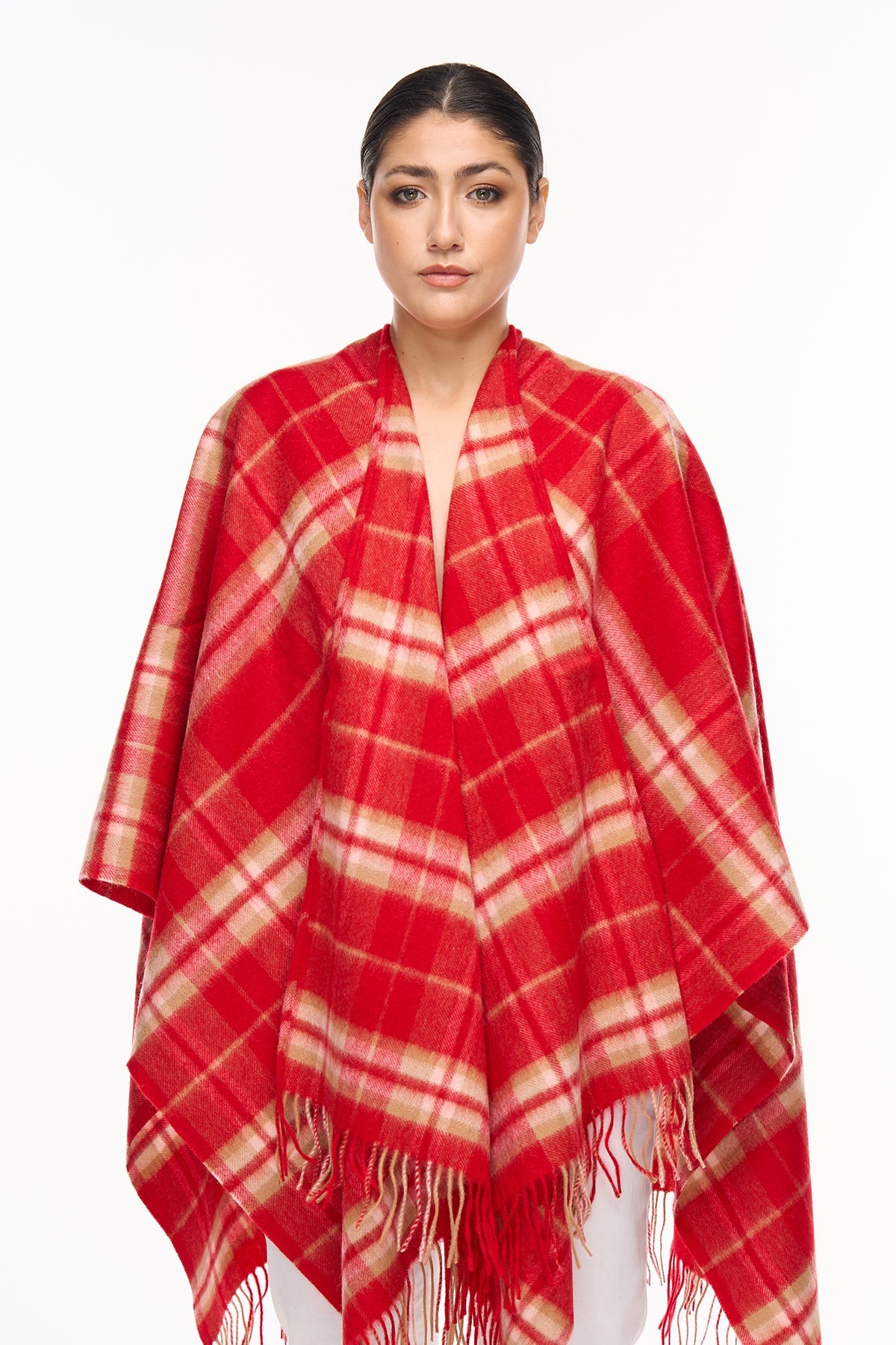 Luxury Cape/Poncho EC Check Exclusive Iconic Design - Red Style 5