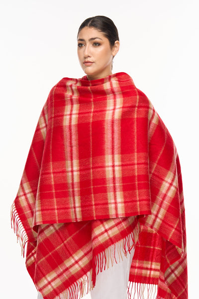 Luxury Cape/Poncho EC Check Exclusive Iconic Design - Red Style 5