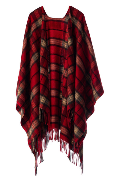 Luxury Cape/Poncho EC Check Exclusive Iconic Design - Red Style 2