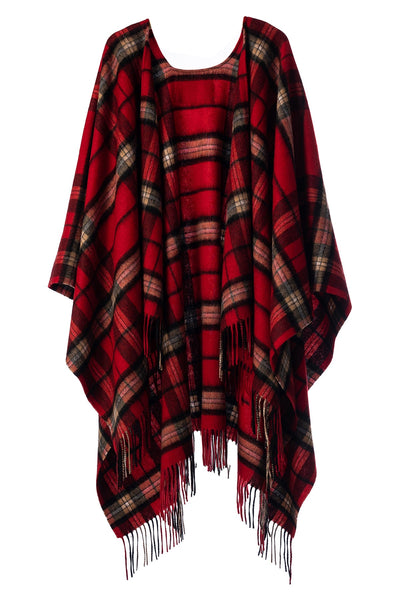 Luxury Cape/Poncho EC Check Exclusive Iconic Design - Red Style 6