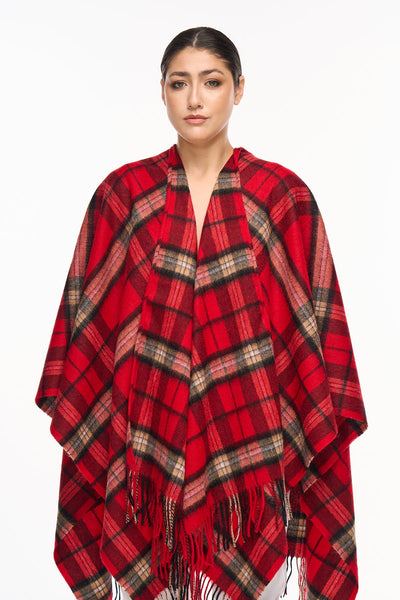 Luxury Cape/Poncho EC Check Exclusive Iconic Design - Red Style 6