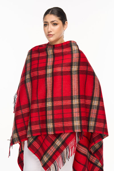 Luxury Cape/Poncho EC Check Exclusive Iconic Design - Red Style 6