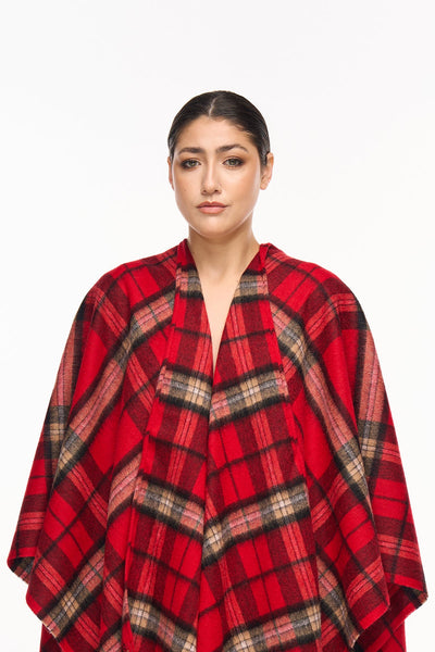 Luxury Cape/Poncho EC Check Exclusive Iconic Design - Red Style 6