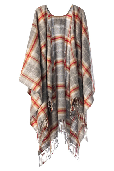 Luxury Cape/Poncho EC Check Exclusive Iconic Design - Grey Style 1