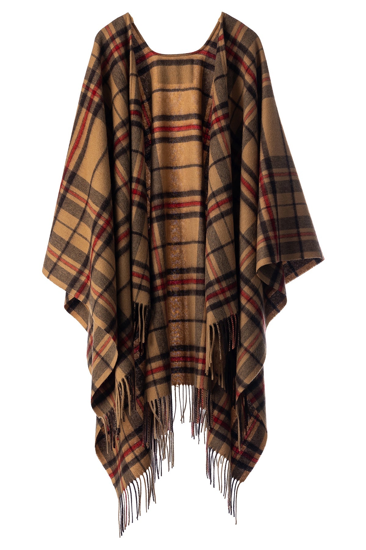 Luxury Cape/Poncho EC Check Exclusive Iconic Design - Camel Style 5