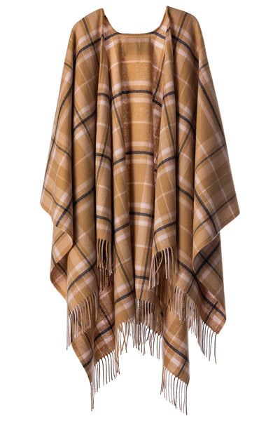 Luxury Cape/Poncho EC Check Exclusive Iconic Design - Camel Style 1