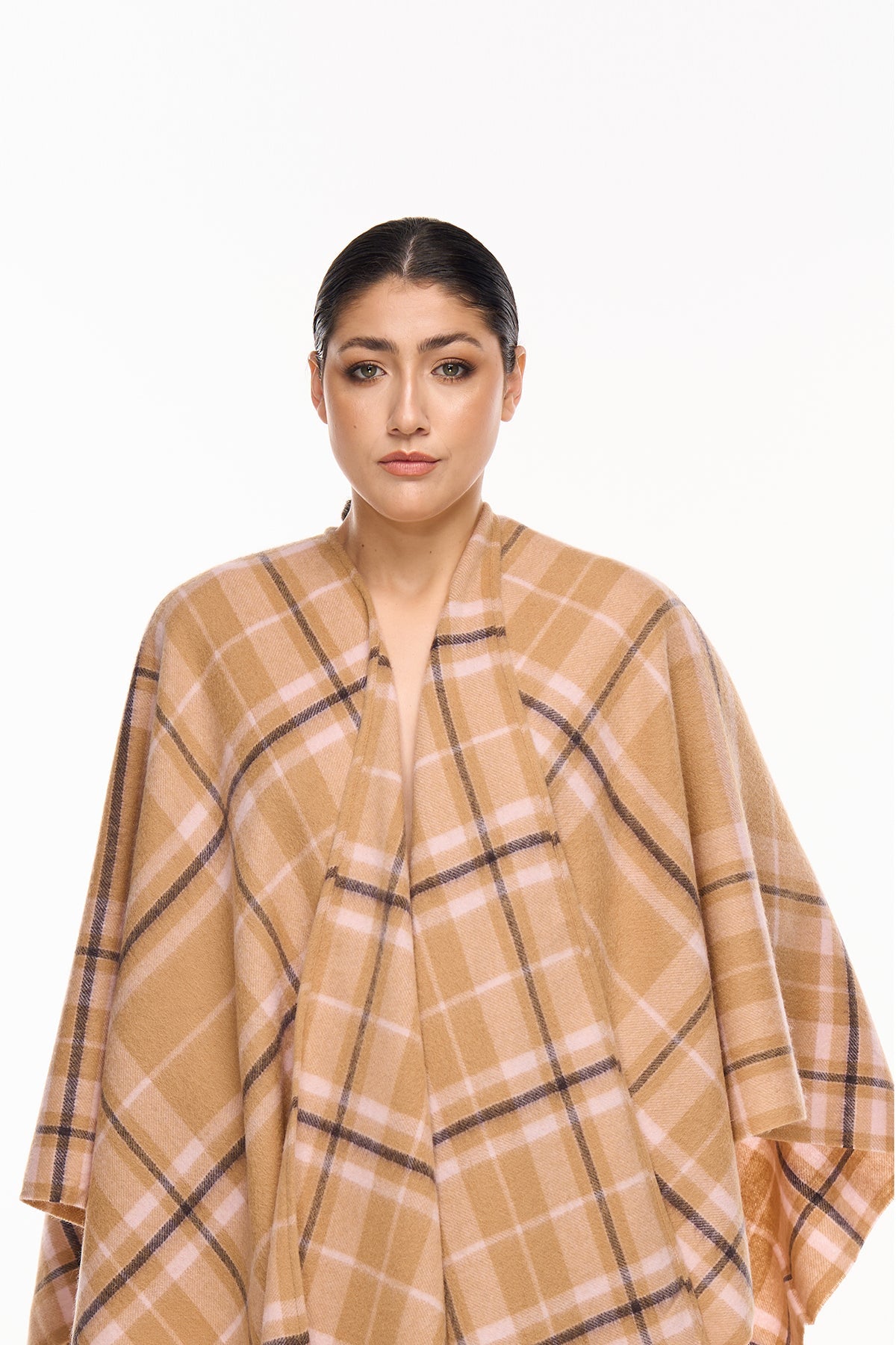 Luxury Cape/Poncho EC Check Exclusive Iconic Design - Camel Style 1