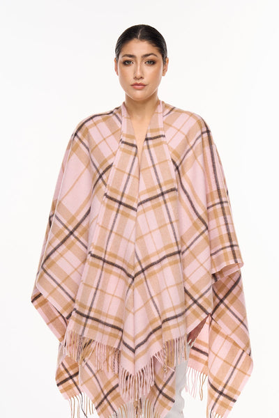 Luxury Cape/Poncho EC Check Exclusive Iconic Design - Pink Style 1