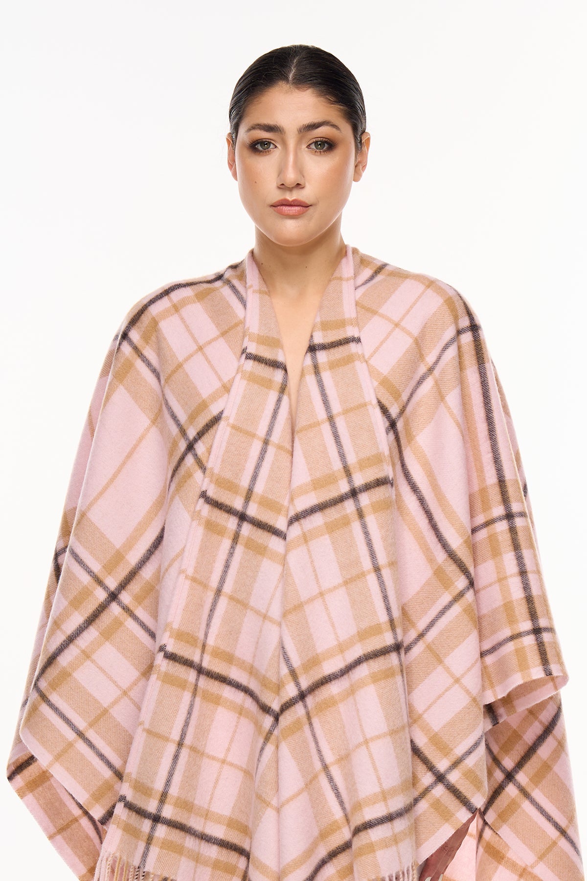 Luxury Cape/Poncho EC Check Exclusive Iconic Design - Pink Style 1