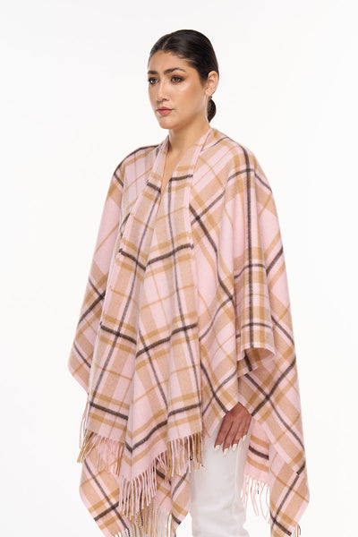 Luxury Cape/Poncho EC Check Exclusive Iconic Design - Pink Style 1