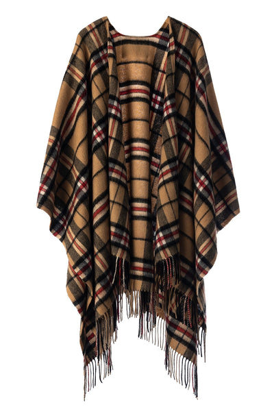 Luxury Cape/Poncho EC Check Exclusive Iconic Design - Camel Style 4