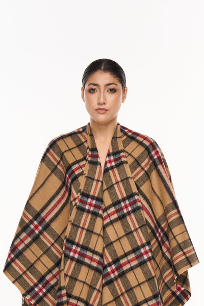 Luxury Cape/Poncho EC Check Exclusive Iconic Design - Camel Style 4