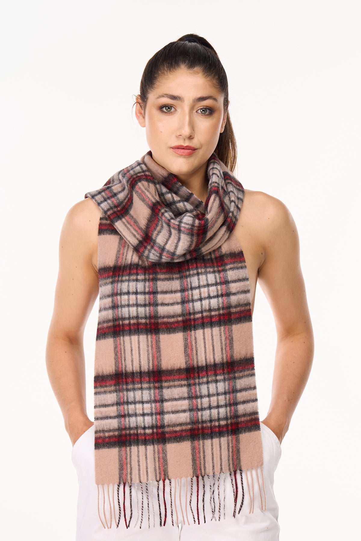 Cashmere Scarves Stewart Camel Clan