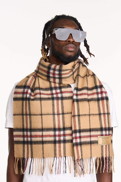 Cashmere Scarf Thomson Camel Tartan