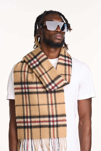 Cashmere Scarf Thomson Camel Tartan