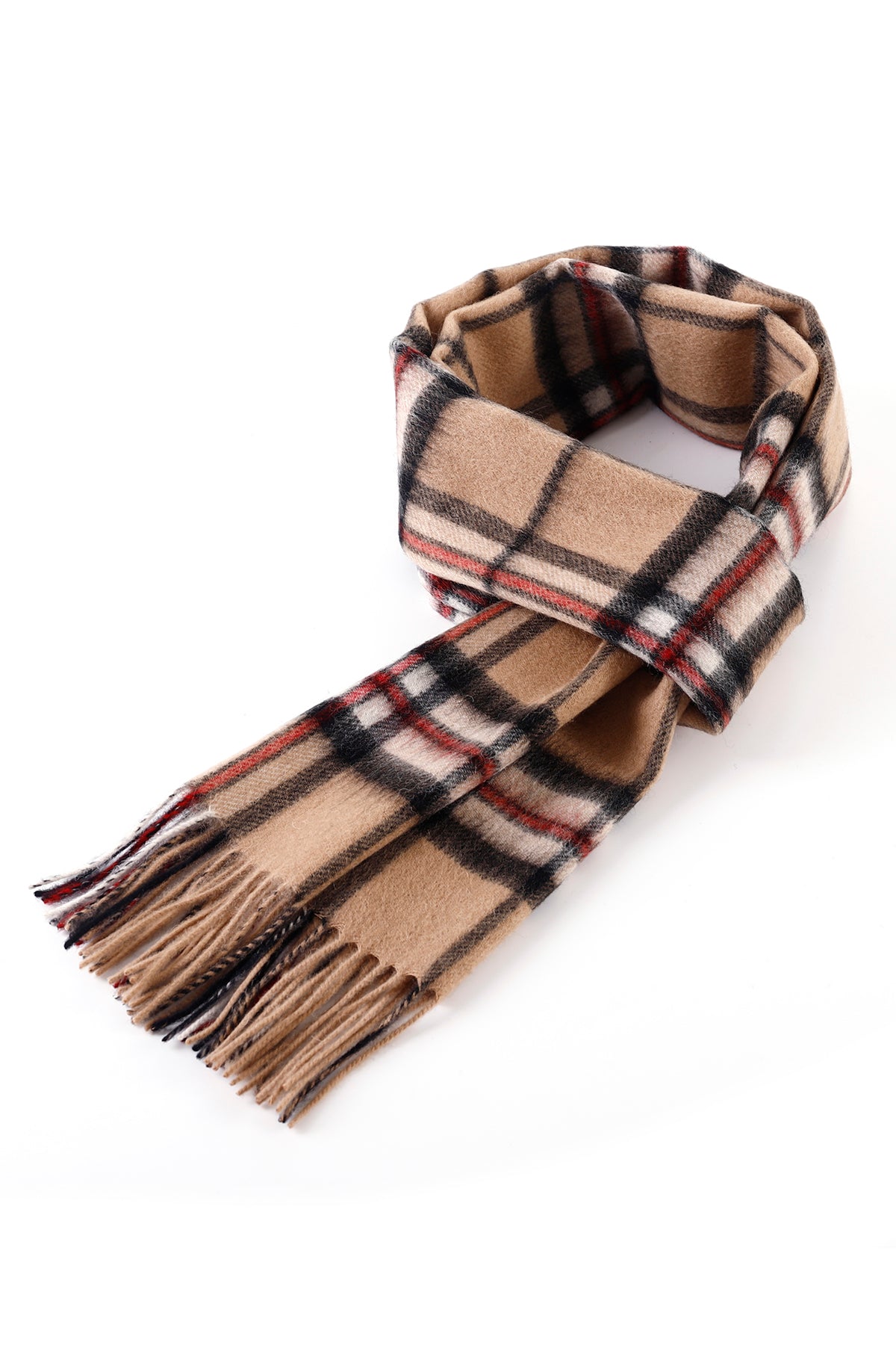 Cashmere Scarf Thomson Camel Tartan