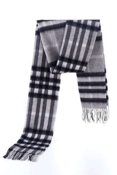 Cashmere Designer Scarf Iconic DC Classic - Grey