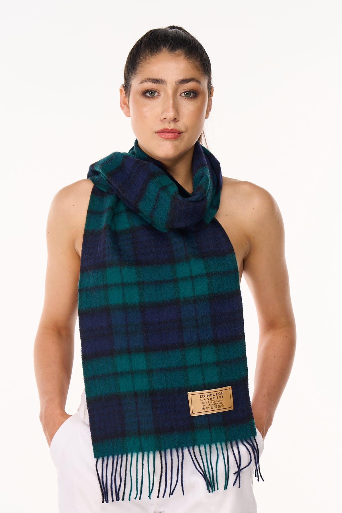 Cashmere Scarf Black Watch Tartan