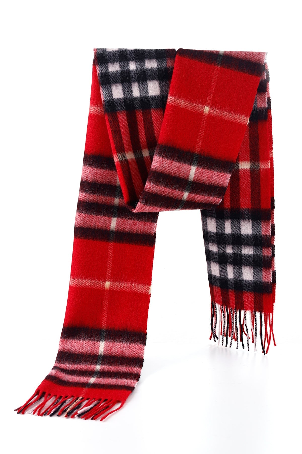 Cashmere Designer Scarf Iconic DC Classic - Red