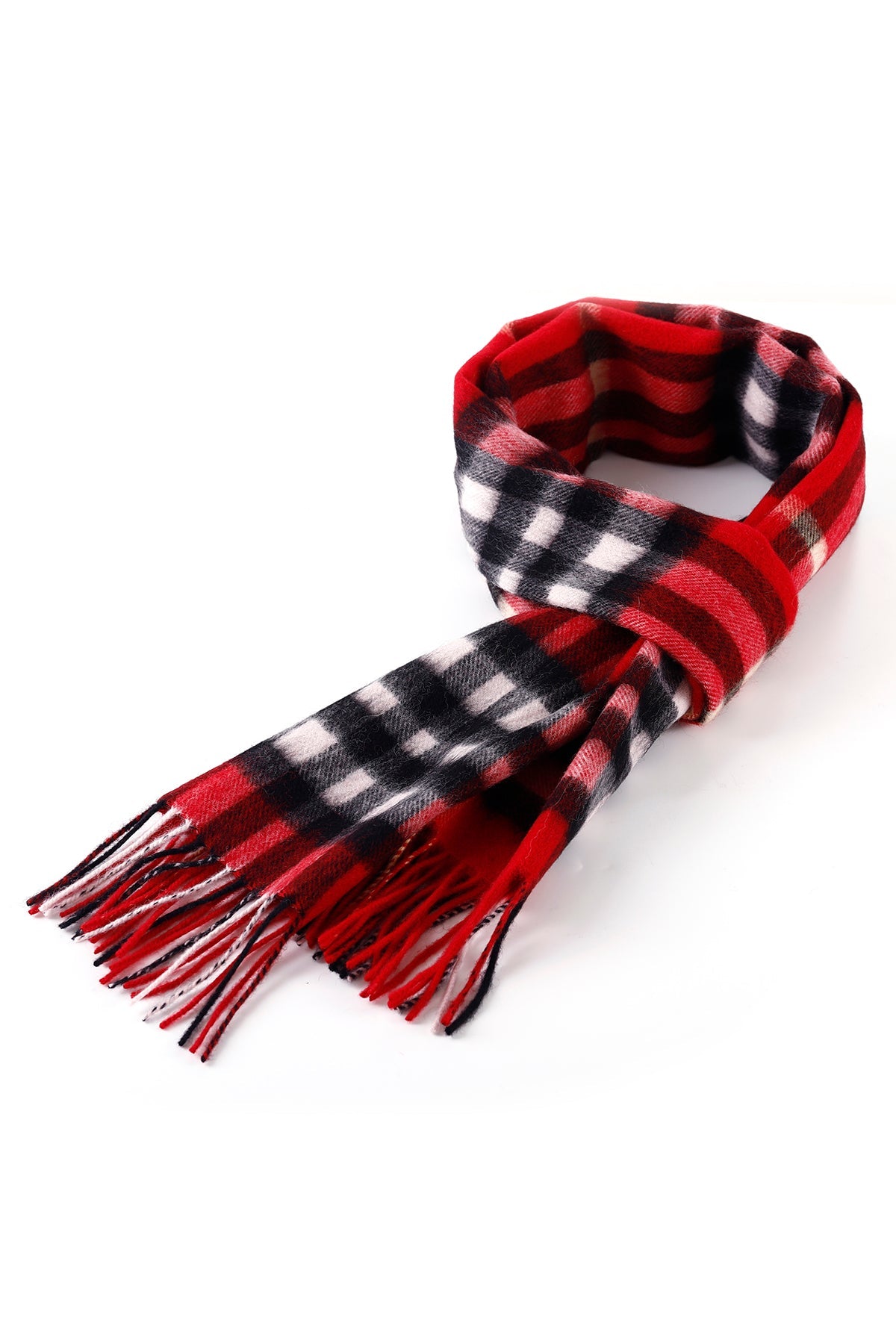 Cashmere Designer Scarf Iconic DC Classic - Red