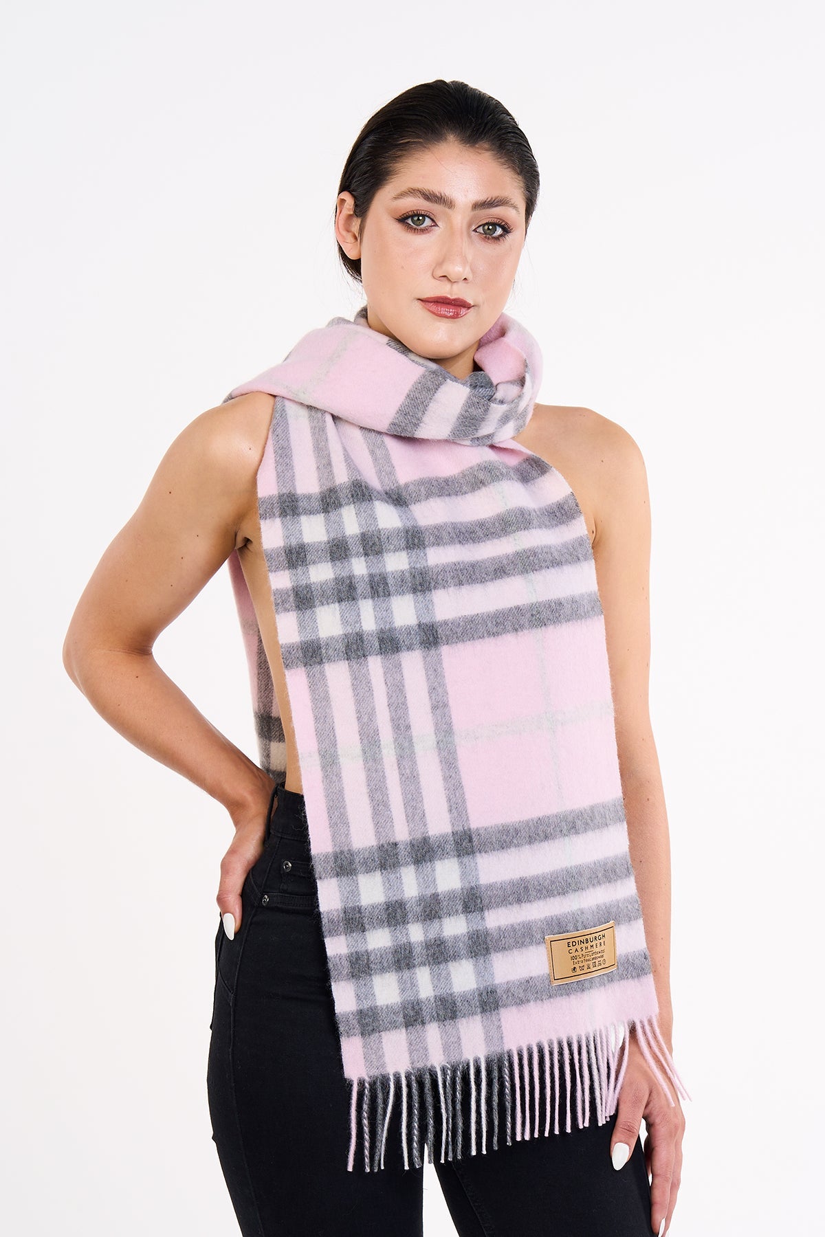 Cashmere Designer Scarf Iconic DC Classic - Pink