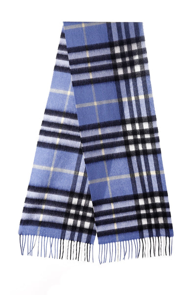 Cashmere Designer Scarf Iconic DC Classic - Blue