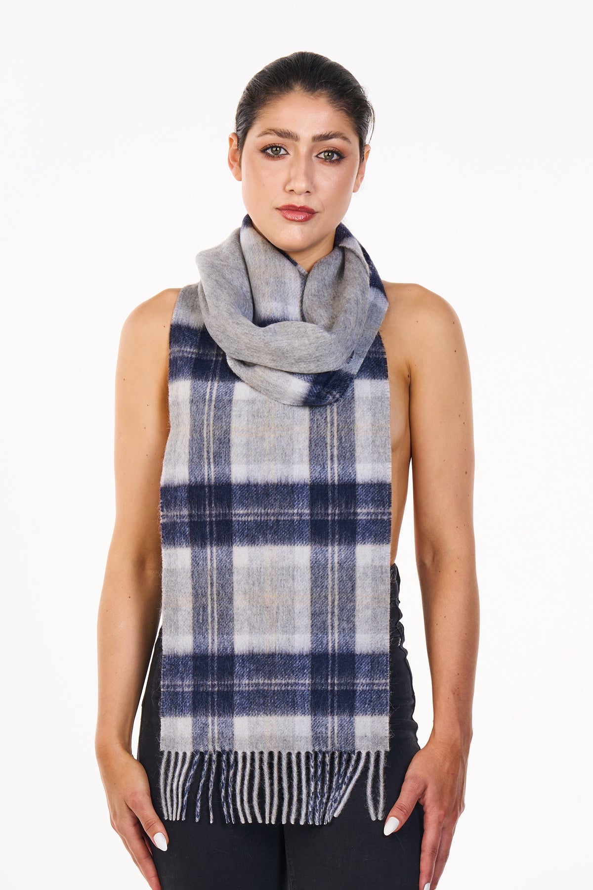 Reversible Scarf Bannockbane Silver 100% Pure Lambswool