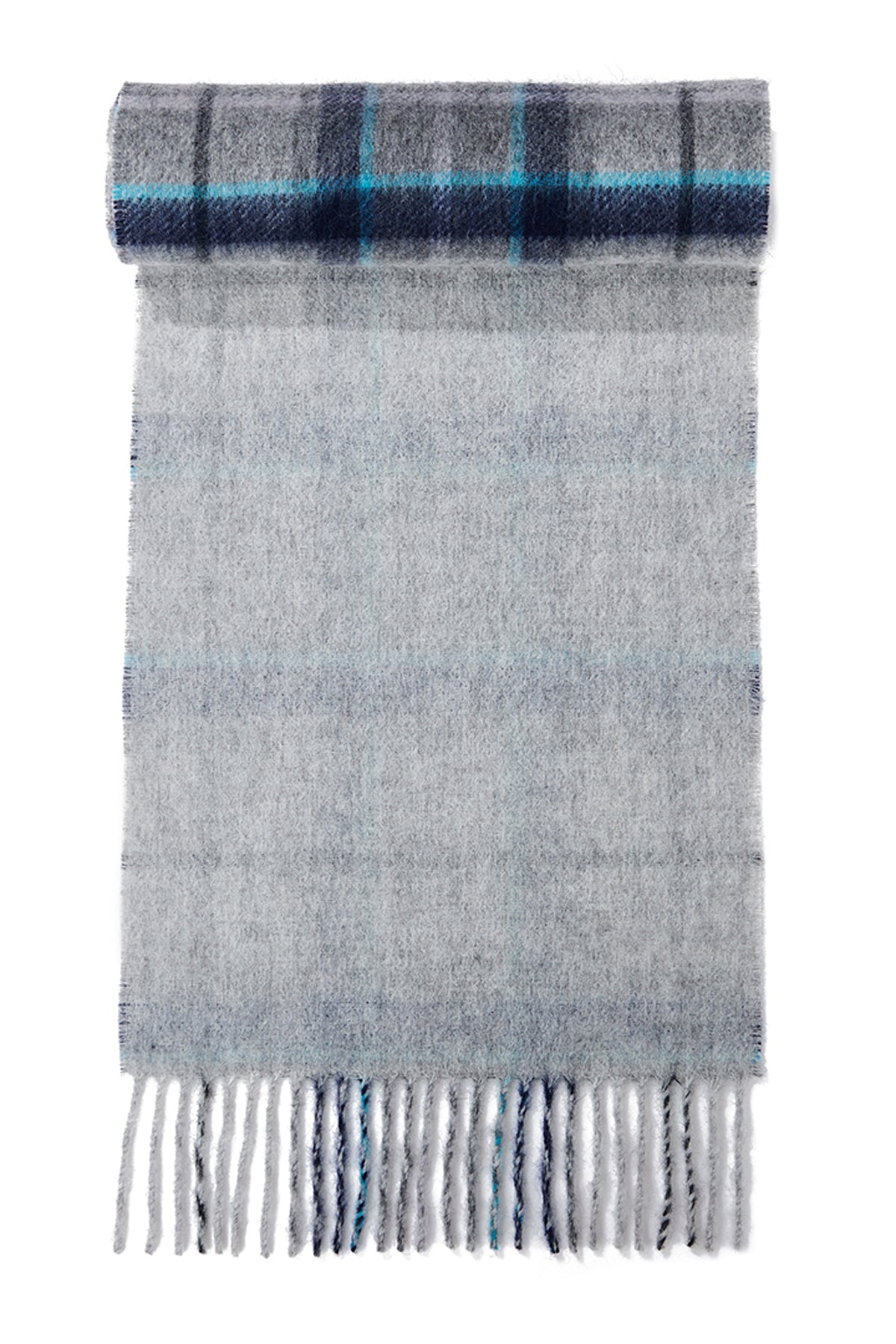 Reversible Scarf Grey Tweed 100% Pure Lambswool