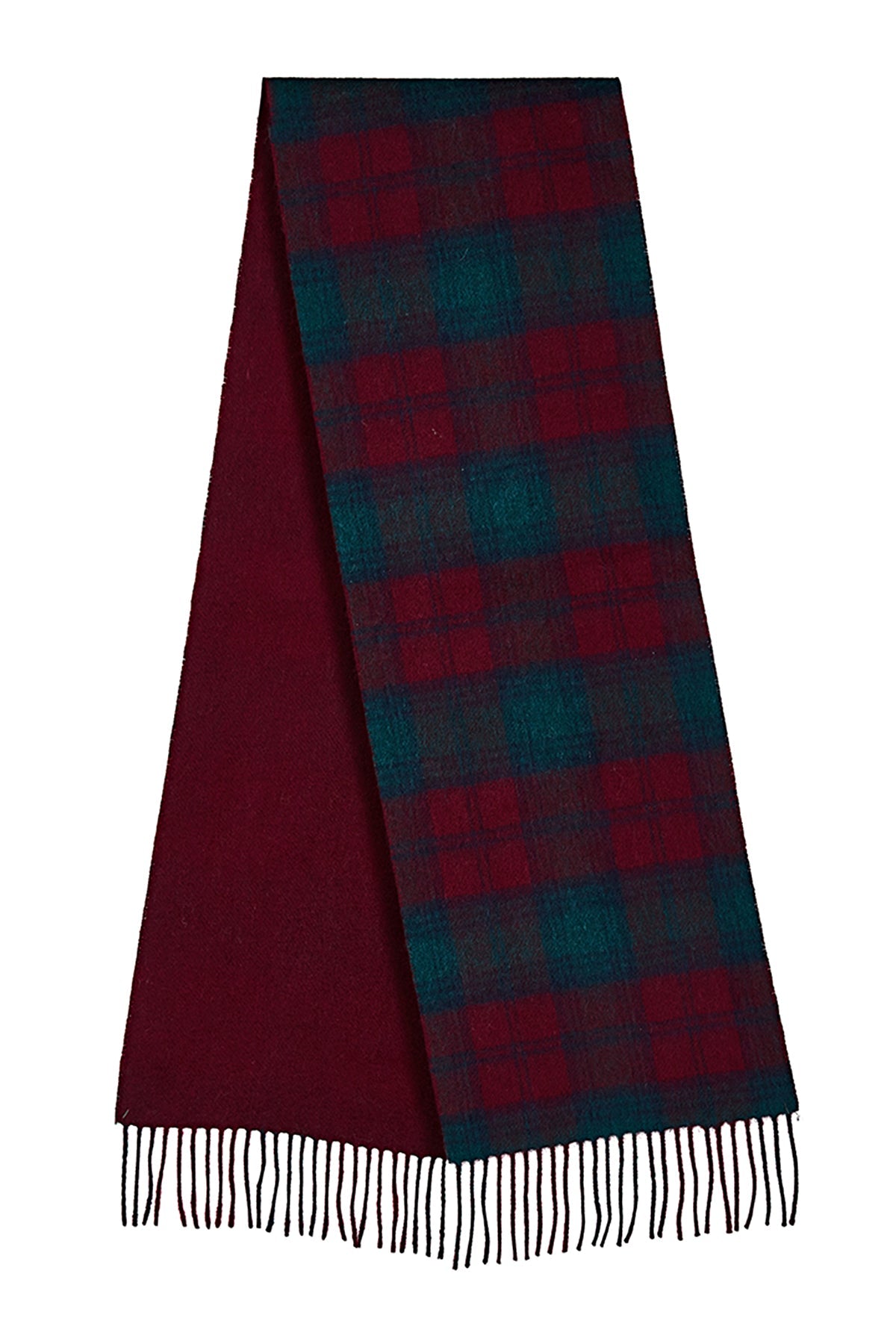 Reversible Scarf Lindsay Burgundy 100% Pure Lambswool