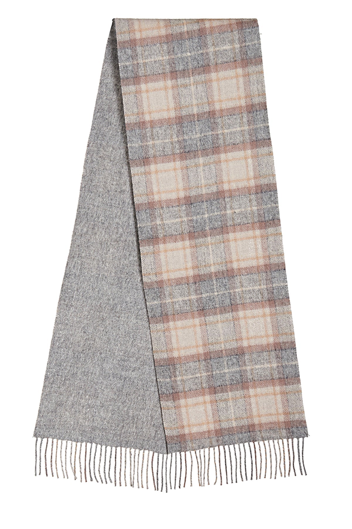 Reversible Scarf MacKellar Dark Grey 100% Pure Lambswool