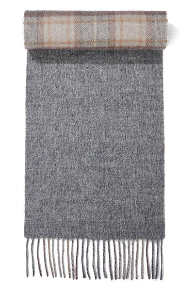 Reversible Scarf MacKellar Dark Grey 100% Pure Lambswool