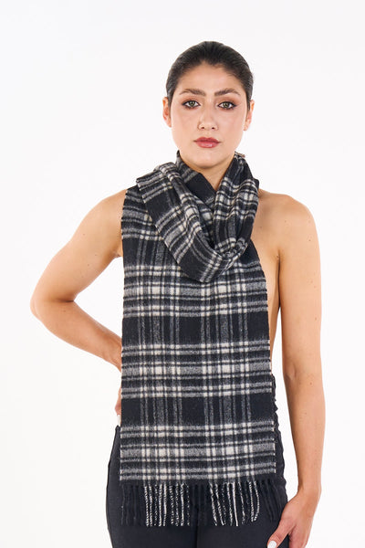 Reversible Scarf Menzies Black 100% Pure Lambswool