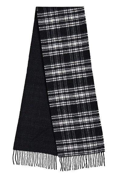 Reversible Scarf Menzies Black 100% Pure Lambswool