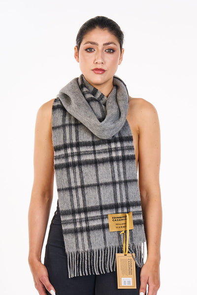 Reversible Scarf Thomson Dark Grey 100% Pure Lambswool