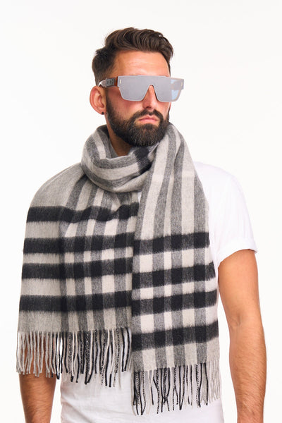 Scarf DC Check Oversized Wrap 100% Pure Lambswool