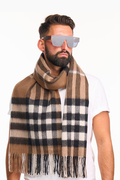 Scarf DC Check Oversized Wrap 100% Pure Lambswool